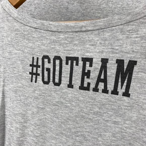 Twine & Stark Shirt Womens Medium Gray Tee Short Sleeve Football #Go Team - Picture 6 of 9